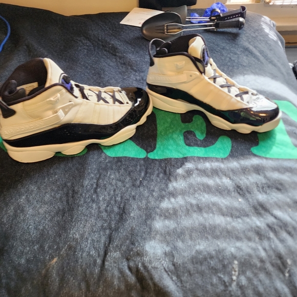 Jordan 6 Ring size 10 white and black Mens or 11 1/5 Women's NO BOX USED - Picture 1 of 10